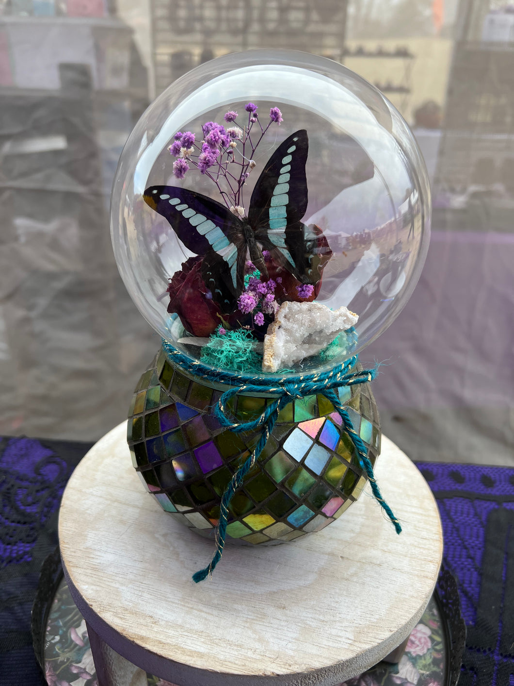 Mosaic Butterfly Globe